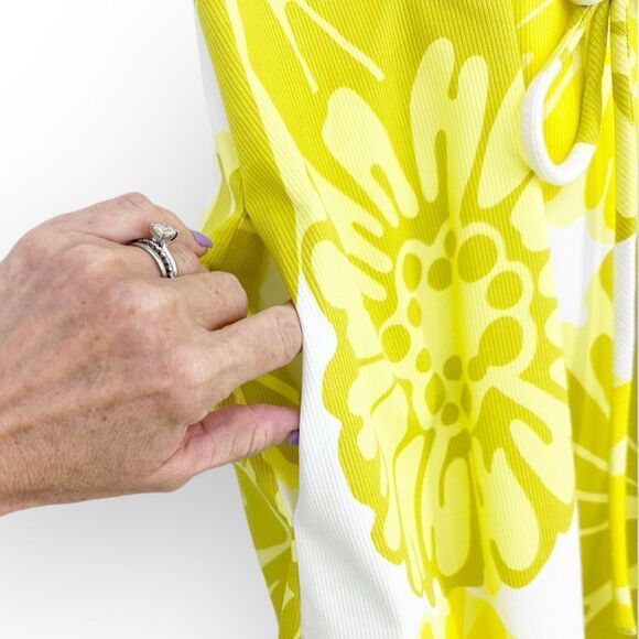 TRINA TURK Dress NWT Daisy Thoreau Yellow and White style# 2304310PW1- size XS - Picture 7 of 10
